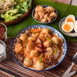 ขนมจีนน้ำยาผสมกะทิกับป่า