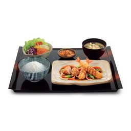 เซตกุ้งและไก่ซอสสามรส