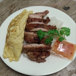 ไก่ย่างพริกไทยดำ ไข่ข้น