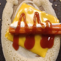 2ชิ้นไส้ปูอัด+ชีสแผ่น