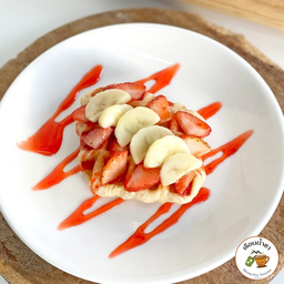 ครอฟเฟิล กล้วย +สตรอว์เบอร์รี่