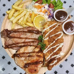 Set.1สเต็กไก่+สเต็กหมู+สเต็กปลาทอด