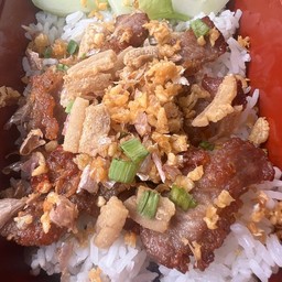 ข้าวหมูทอดกระเทียมหน้าซอย (ชุดประหยัด)