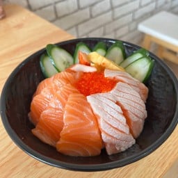 ข้าวหน้าท้องปลา+แซลมอนซิชิมิ