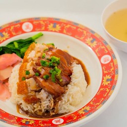 ข้าวหมูแดง+หมูกรอบ