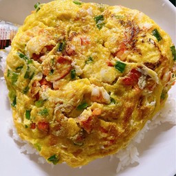 ข้าวไข่เจียวหมู+กุ้ง
