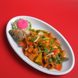 ปลากระพงผัดเปรี้ยวหวาน (ตัว) #350