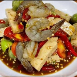 ตำกุ้งสดหมูยอ
