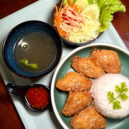 เซต ข้าวไก่ทอดซอสสามรส