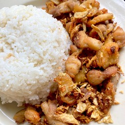 ข้าวไก่ทอดกระเทียม