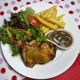 สเต็กไก่ + เฟรนฟราย