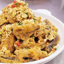 เฟรนฟรายสะเบียง 金沙肉松茄子