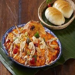 ปูม้าผัดผงกะหรี่+หมั่นโถ