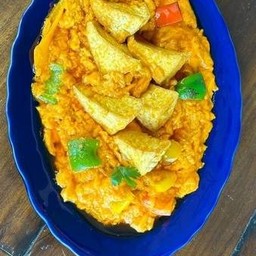 เต้าหู้ผัดผงกระหรี่+หมั่นโถว