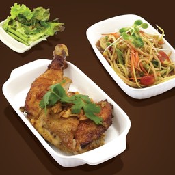 ไก่ย่างโอชารส + ส้มตำ