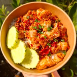 สามชั้นคั่วพริกเกลือ (ราดข้าว)