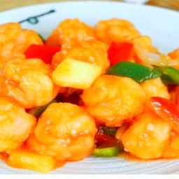 เนื้อกุ้งเปรี้ยวหวานฮงกง 糖醋虾球