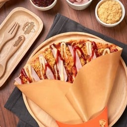 ฮิต !!! เครป ต้นตำรับ (พริกเผา+แฮม+หมูหยอง)