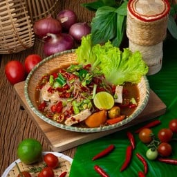 ตำเส้นเล็กกากหมู