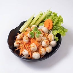 ลูกชิ้นเนื้อคลุกแซ่บ