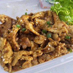 หมูผัดพริกหม่าล่า (กับข้าว)
