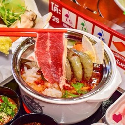 สุกี้ หม่าล่า พร้อมทาน ชุดหมูคอมโบ