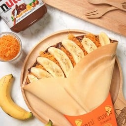 ฮิต !!! เครป ต้นตำรับ (นูเทลล่า+ กล้วย+ฝอยทอง)