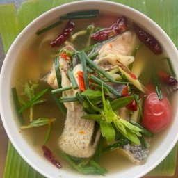 ต้มปลานิลใส่ผักแขยง(ฟีลอิสานแบบจอยๆ)