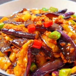 มะเขือยาวผัดกะปิหมูสับ 虾酱肉末茄子