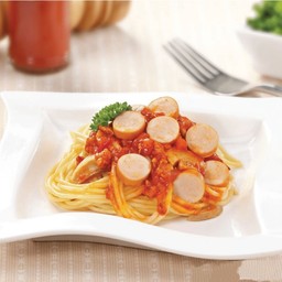 สปาเกตตี้ใส้กรอกไก่ซอสมะเขือเทศ