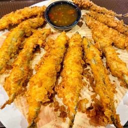 ปลาไข่แอตแลนติกทอด ไข่เต็มคำ ไข่ทุกตัว