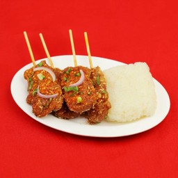 หมูปิ้งแซ่บซี๊ด + ข้าวเหนียว