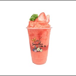 สตรอเบอร์รี่สมูทตี้(ใช้เนื้อผลไม้สด)