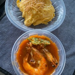 แกงส้มชะอมทอดกุ้ง+ข้าวไข่เจียว