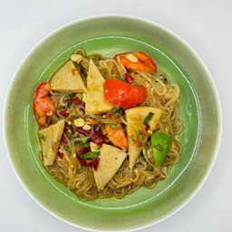 ตำปลาร้าเส้นเล็กหมูยอ