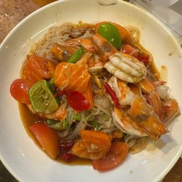 ตำเส้นเล็ก แซลม่อนกุ้ง