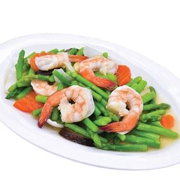 หน่อไม้ฝรั่งผัดกุ้ง