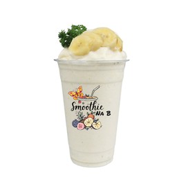 กล้วยหอมนมสดสมูทตี้(ใช้เนื้อผลไม้สด)