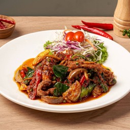 ผัดเผ็ดเนื้อริปอาย