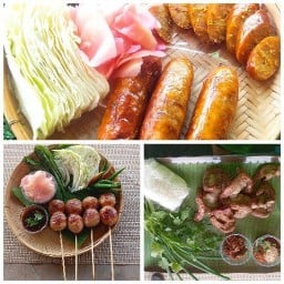 ไส้กรอกย่างแม่พุ่ม ตลาดต้นกล้วย