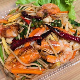 สปาเก็ตตี้ผัดขี้เมากุ้ง