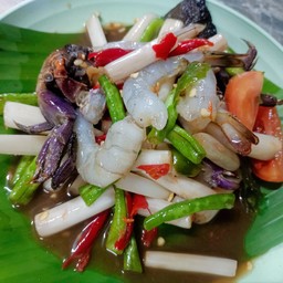 ตำไหลบัวกุ้งสดปลาร้า