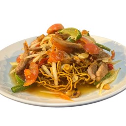 ตำไทยหมี่กรอบหมูย่าง