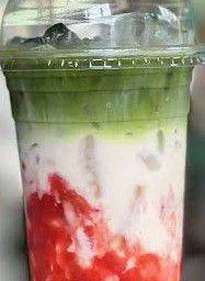 ชาเขียวสตอเบอรี่เย็น