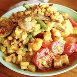 ตำข้าวโพดกุ้งสด
