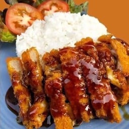 ข้าวไก่ทอดซอสเทอริ