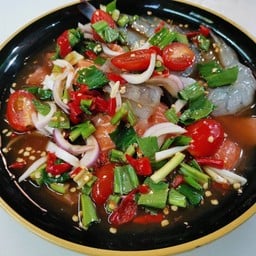 ยำแซลมอน,กุ้ง น้ำปลาร้า