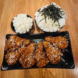 ไก่ทอด 7 ชิ้น+ข้าวสวย 1+ไซเท้าดอง 1