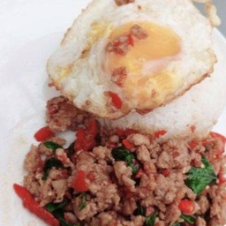 ข้าวราดกระเพราหมูสับไข่ดาว