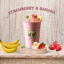 Strawberry & Banana Smoothie สตรอว์เบอร์รีกล้วยสมูทตี้